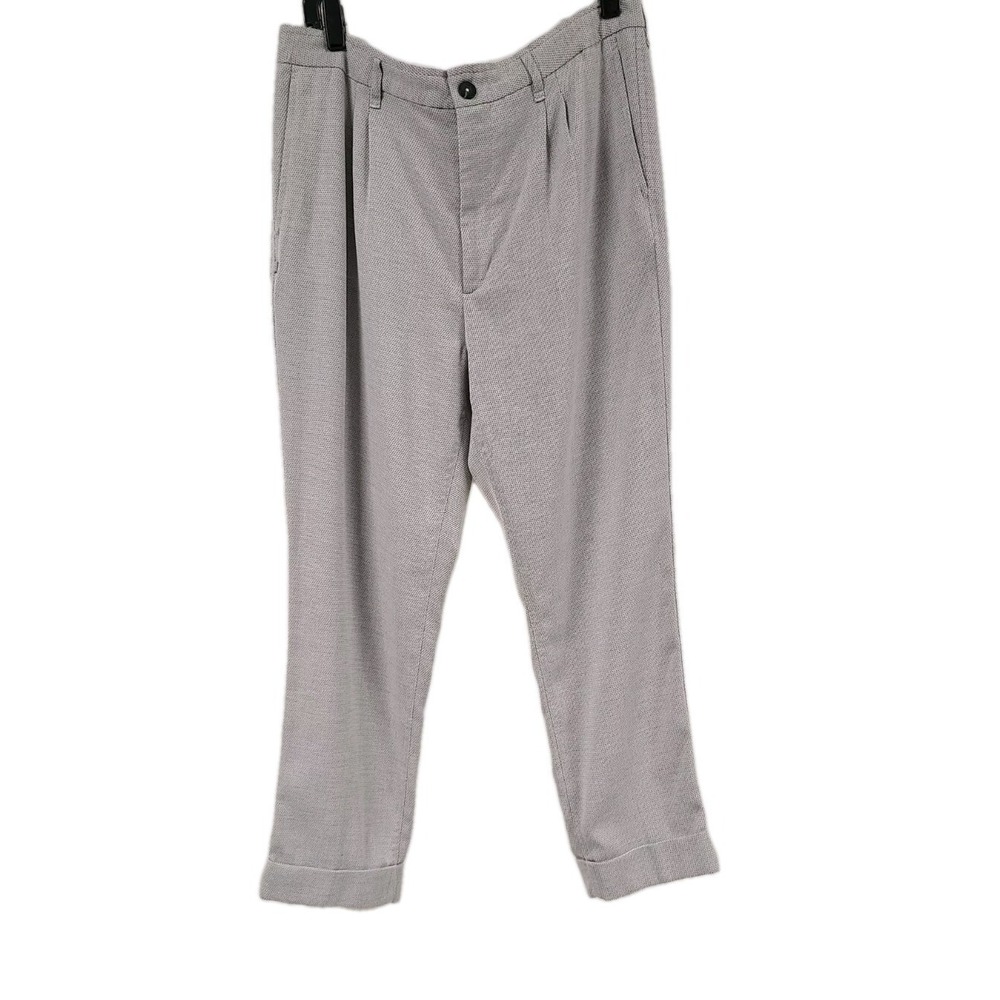 ZARA Knit Chino Dress Skinny Tapered Ankle Pants Gray Men's Size 34x25 EUC